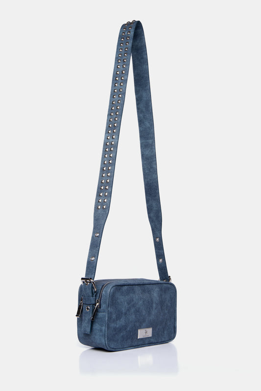 Bolso crossbody de jean con taches FARKASH hecho a mano 