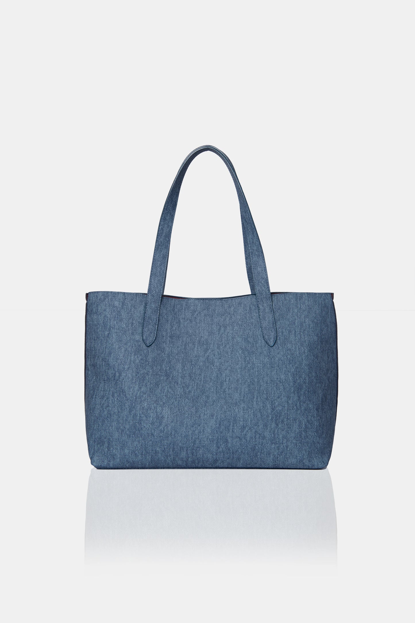 Bolso grande denim azul para mujer vista trasera FARKASH 