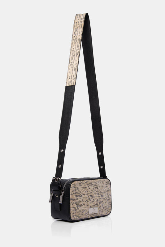Bolso crossbody FARKASH de cuero animal print correa ajustable 