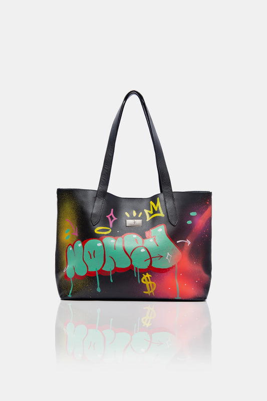 Bolso graffiti money de cuero multicolor FARKASH